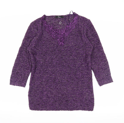 Bonmarché Womens Purple Pullover Jumper Size S
