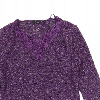Bonmarché Womens Purple Pullover Jumper Size S
