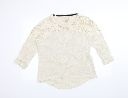 Made for me  Womens White  Knit Pullover Jumper Size 16