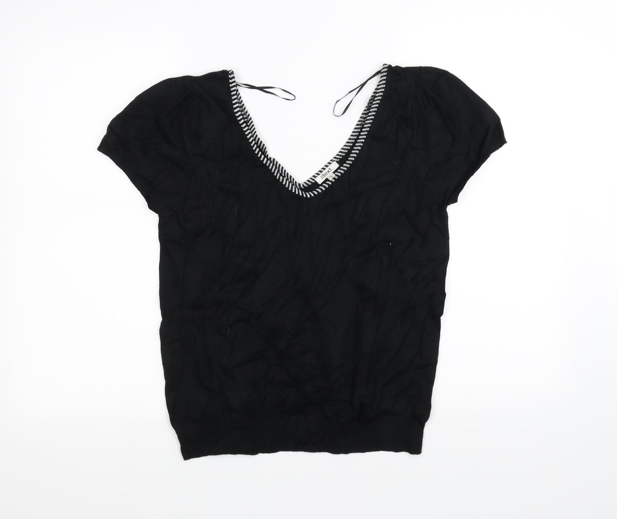 //text Womens Black   Basic T-Shirt Size L