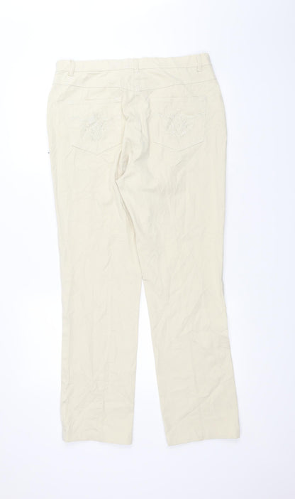 CELINA Womens White   Straight Jeans Size 14 L27 in