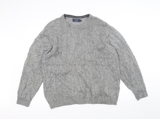 Maine Womens Grey  Knit Pullover Jumper Size XL