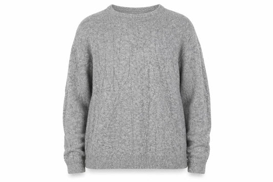 Maine Womens Grey  Knit Pullover Jumper Size XL