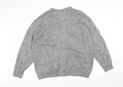 Maine New England Womens Grey Knit Pullover Jumper Size XL