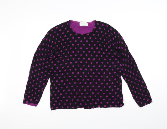 Jumper Womens Black Polka Dot  Pullover Jumper Size L