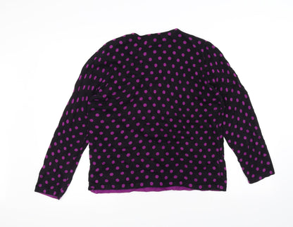 Jumper Womens Black Polka Dot  Pullover Jumper Size L