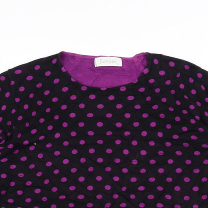 Jumper Womens Black Polka Dot  Pullover Jumper Size L