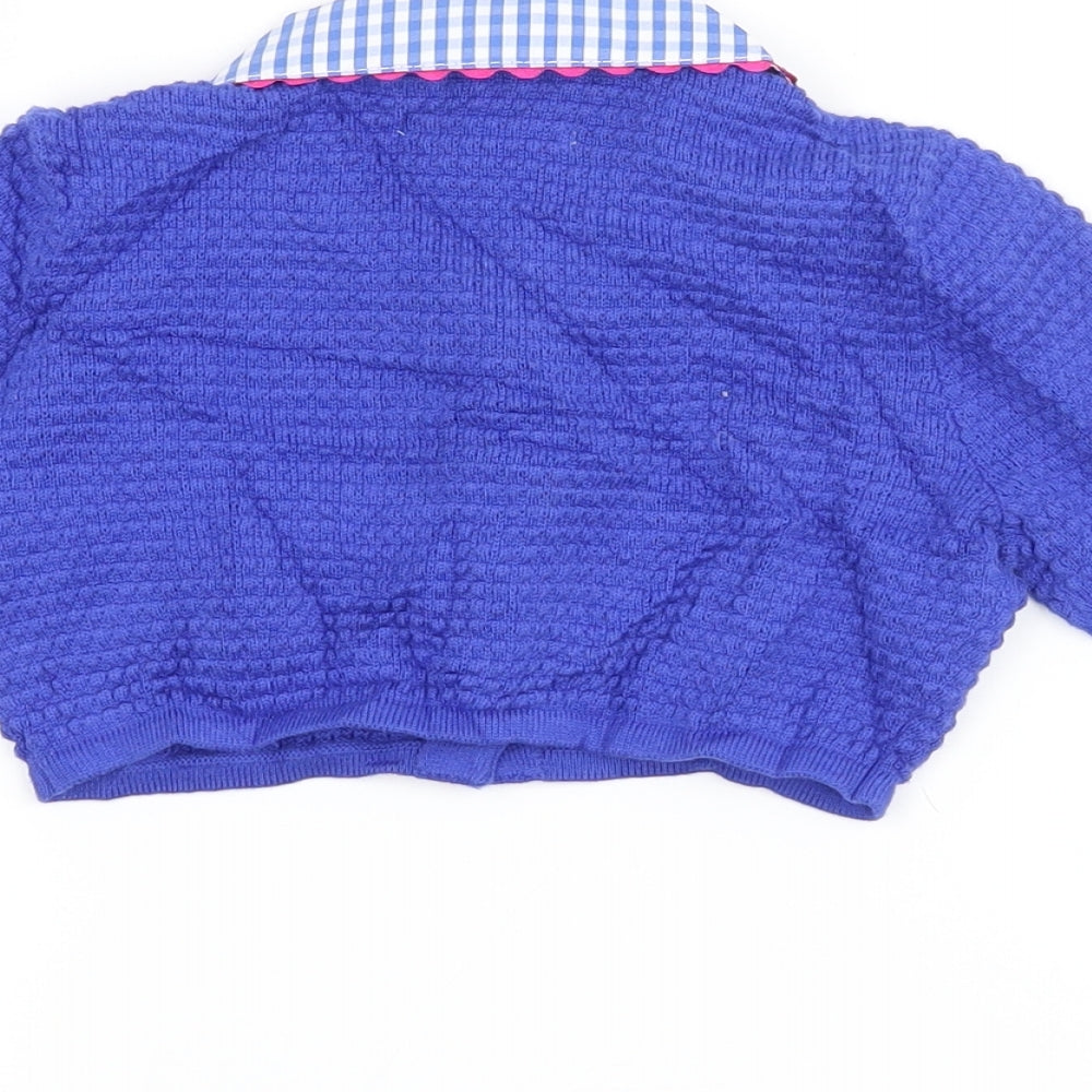 Nicholas & Bears Girls Blue   Cardigan Jumper Size 3 Years  - crop cardigan