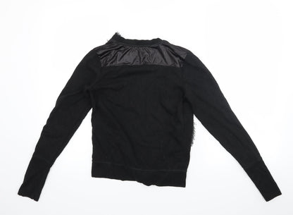 Poof Excellence Womens Black   Cardigan Jumper Size S
