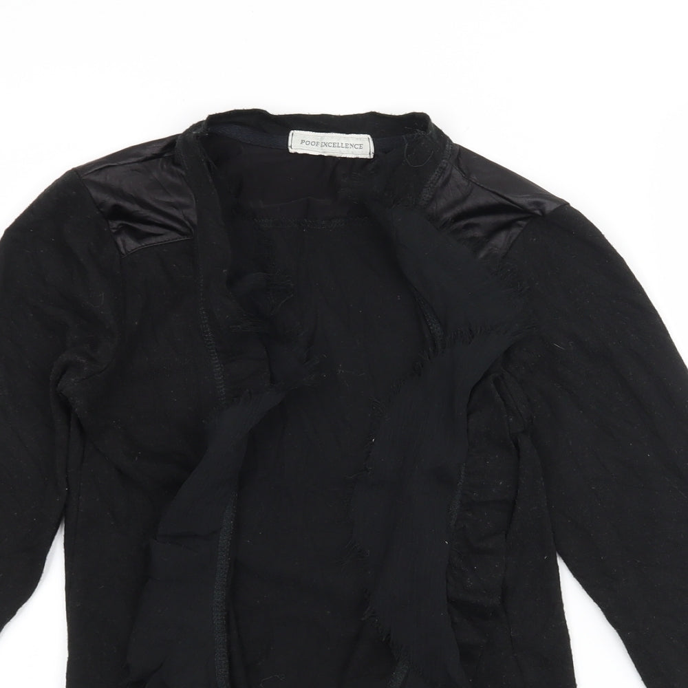 Poof Excellence Womens Black   Cardigan Jumper Size S