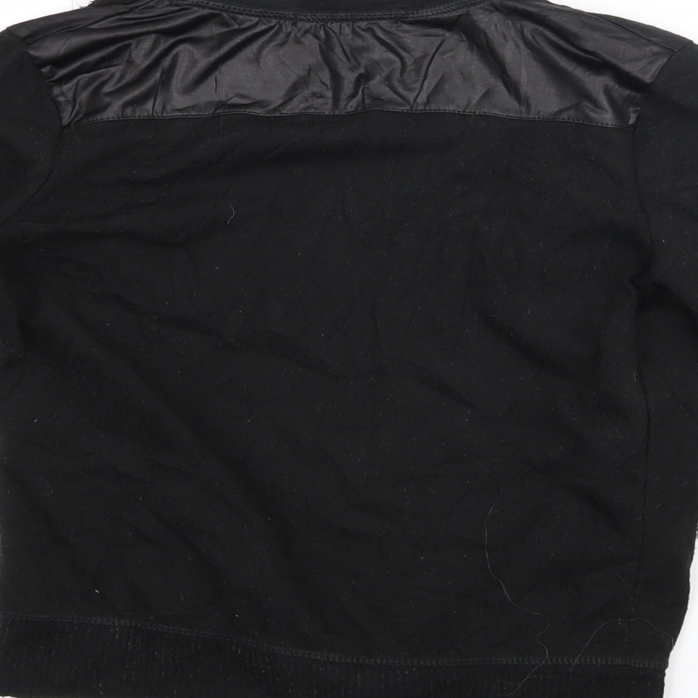 Poof Excellence Womens Black   Cardigan Jumper Size S