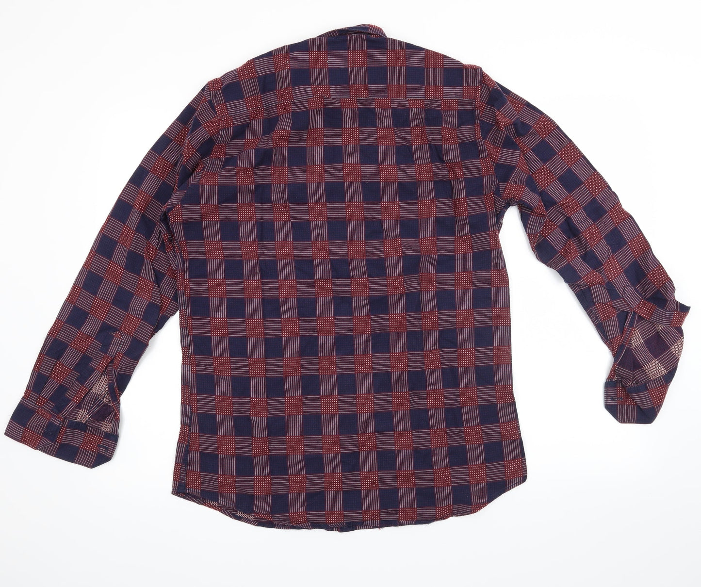 credible Mens Purple Plaid   Button-Up Size L