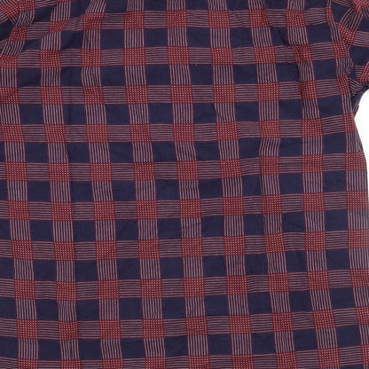 credible Mens Purple Plaid   Button-Up Size L