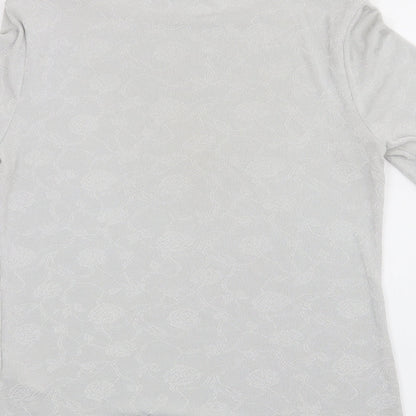 Marks and Spencer Womens Grey Floral  Basic T-Shirt Size 10