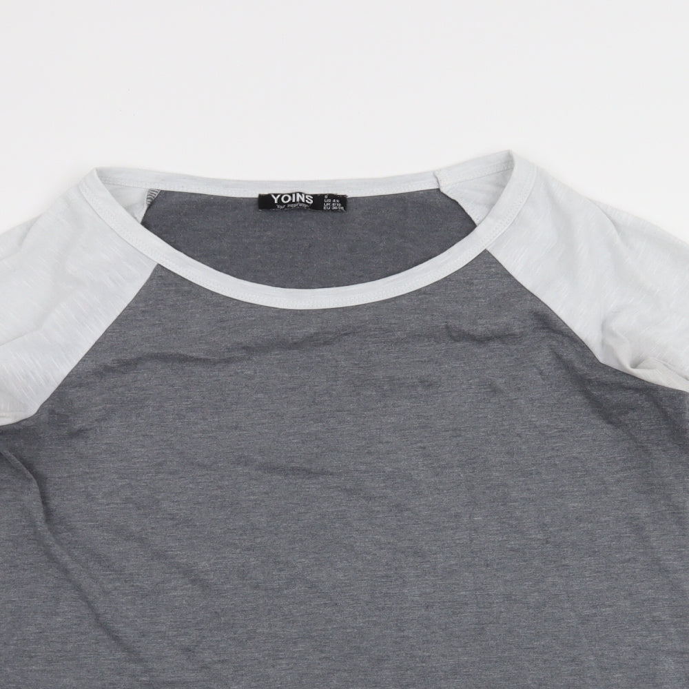 Womens UK Size 6 Yoins Grey Basic Blouse