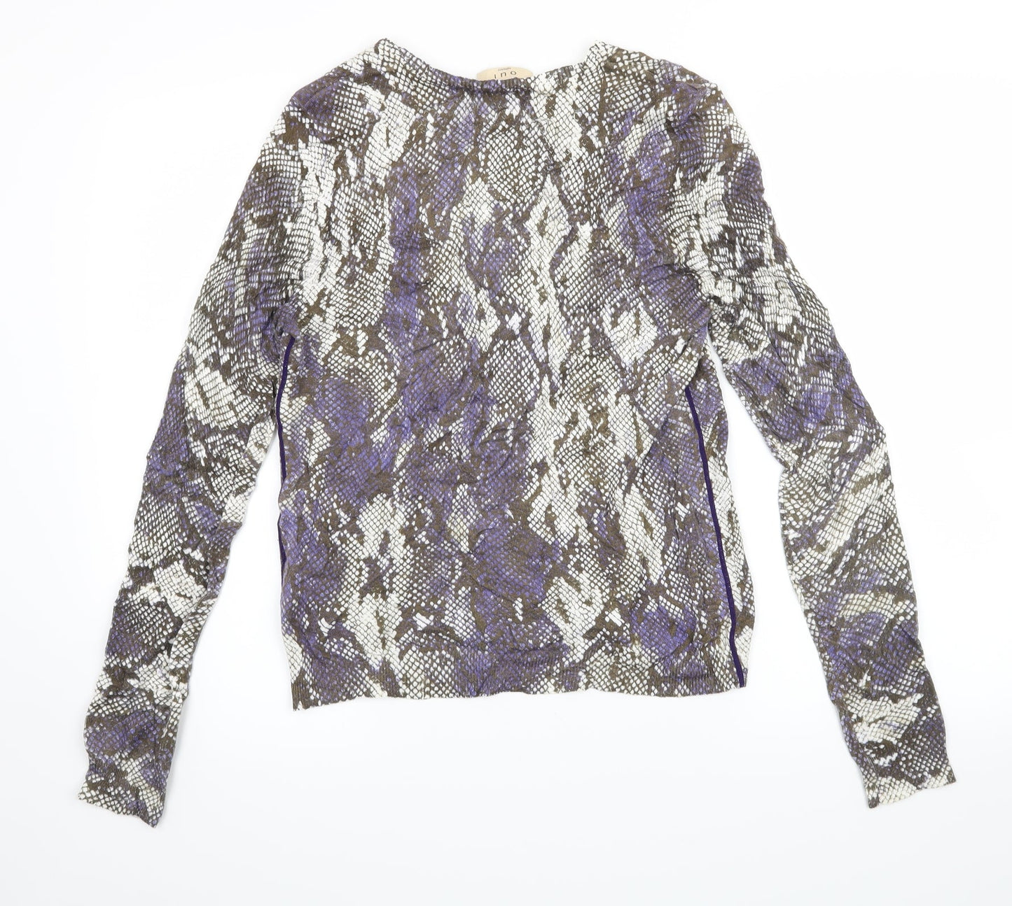 oui moments Womens Purple Animal Print  Basic Button-Up Size 10  - snake skin print