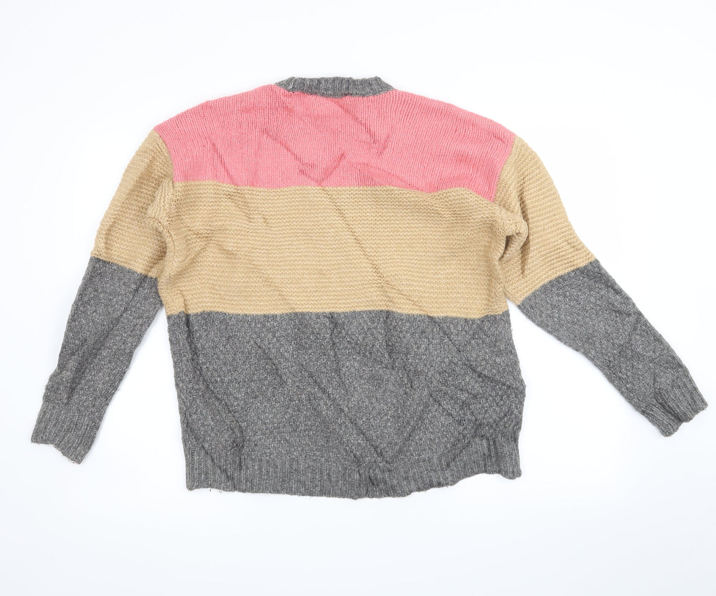 Marks and Spencer Womens Grey Striped  Pullover Jumper Size M