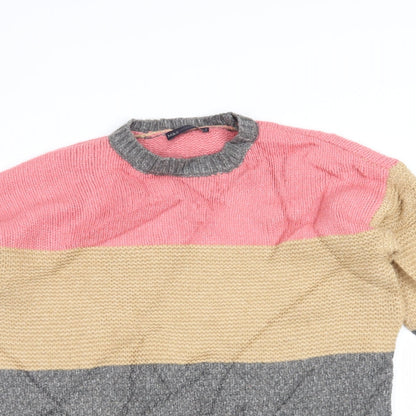 Marks and Spencer Womens Grey Striped  Pullover Jumper Size M