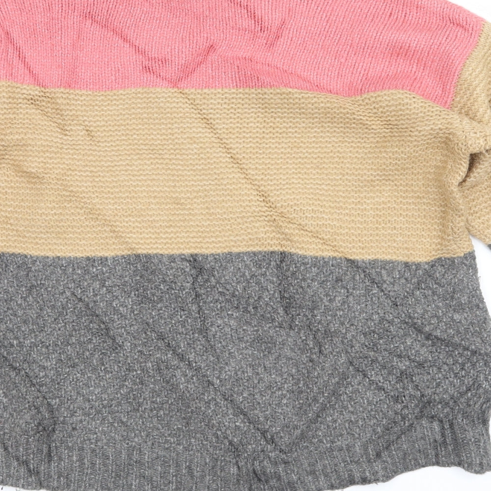 Marks and Spencer Womens Grey Striped  Pullover Jumper Size M