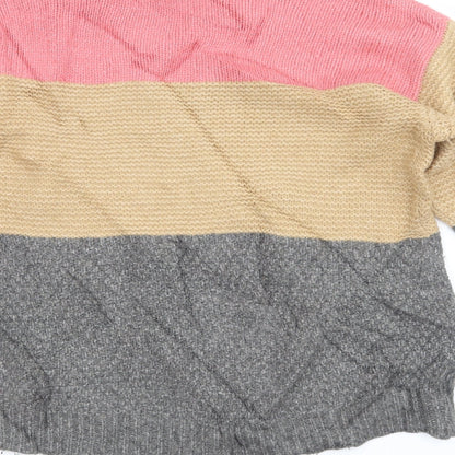 Marks and Spencer Womens Grey Striped  Pullover Jumper Size M