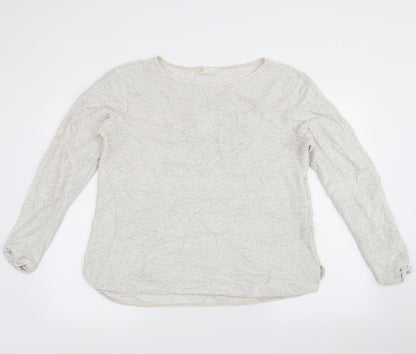 H&M Womens White   Pullover Jumper Size M