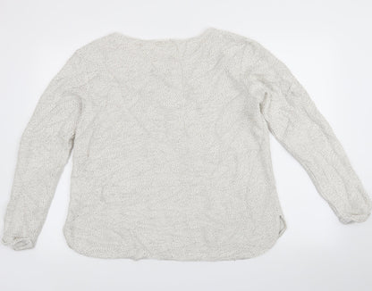 H&M Womens White   Pullover Jumper Size M