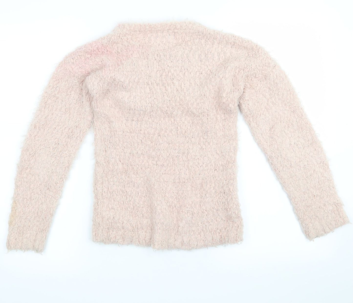 yd Girls Pink   Pullover Jumper Size 9-10 Years  - Beaded Collar