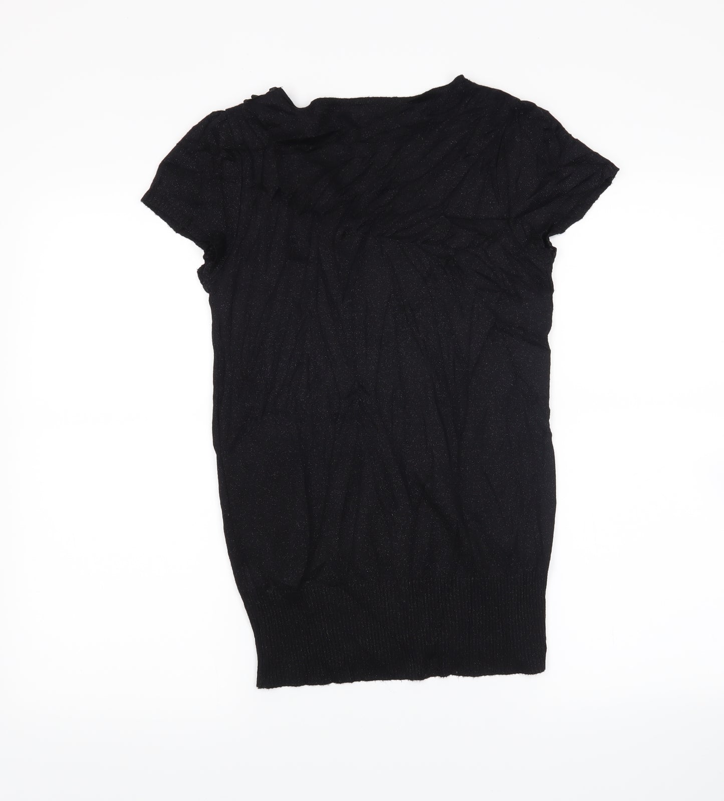 Oasis Womens Black   Pullover Jumper Size 10  - flowers on collar