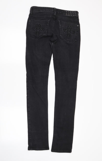 blessed & cursed Mens Black  Denim Skinny Jeans Size 26 in