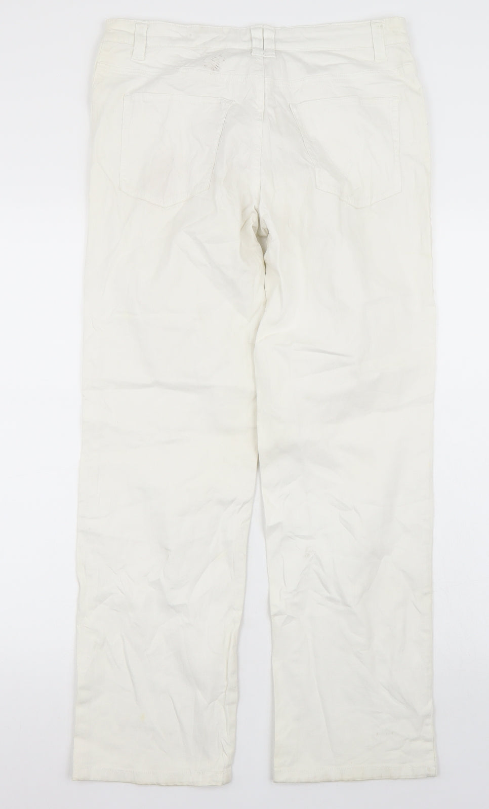 Womens UK Size 10 Papaya Regular Fit Straight White Jeans