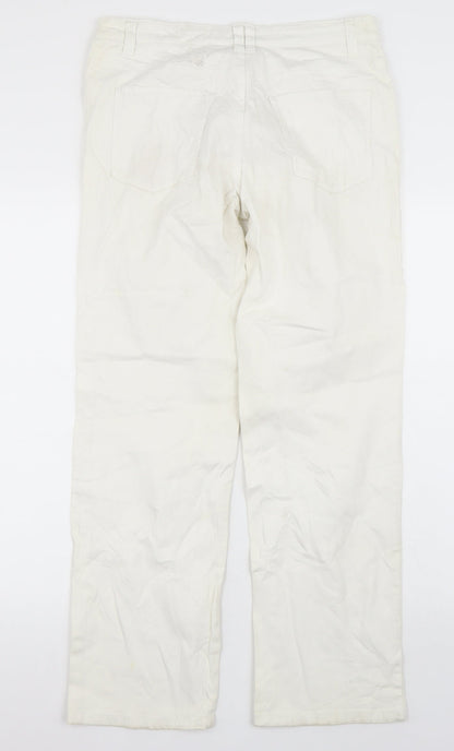 Womens UK Size 10 Papaya Regular Fit Straight White Jeans