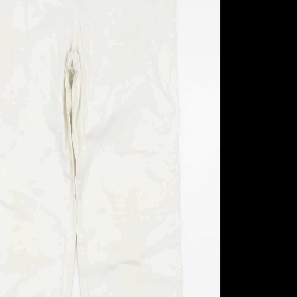 Womens UK Size 10 Papaya Regular Fit Straight White Jeans