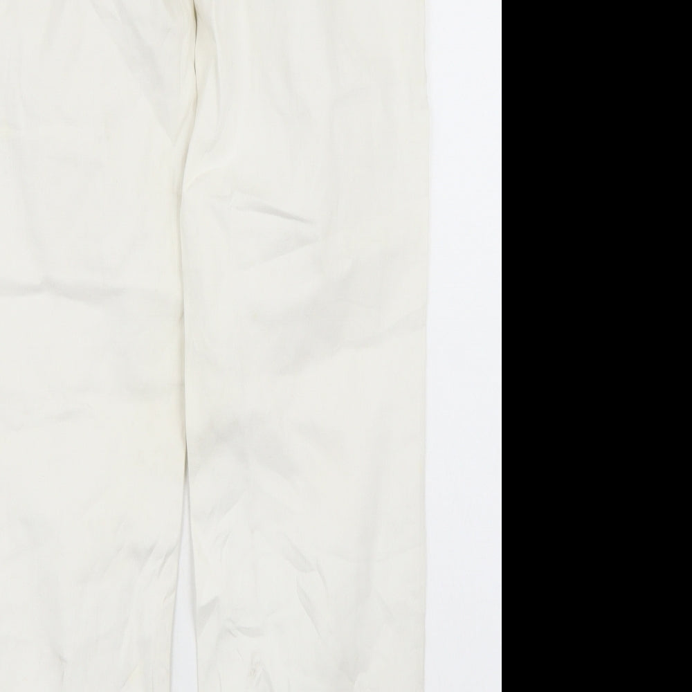 Womens UK Size 10 Papaya Regular Fit Straight White Jeans