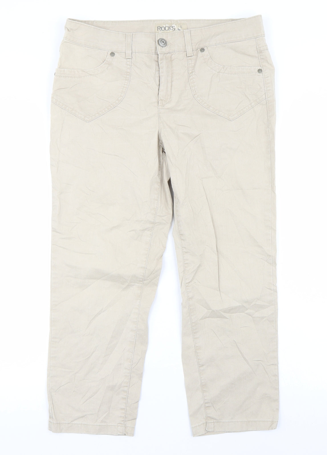 Rocks Womens Beige   Cropped Jeans Size L L23 in