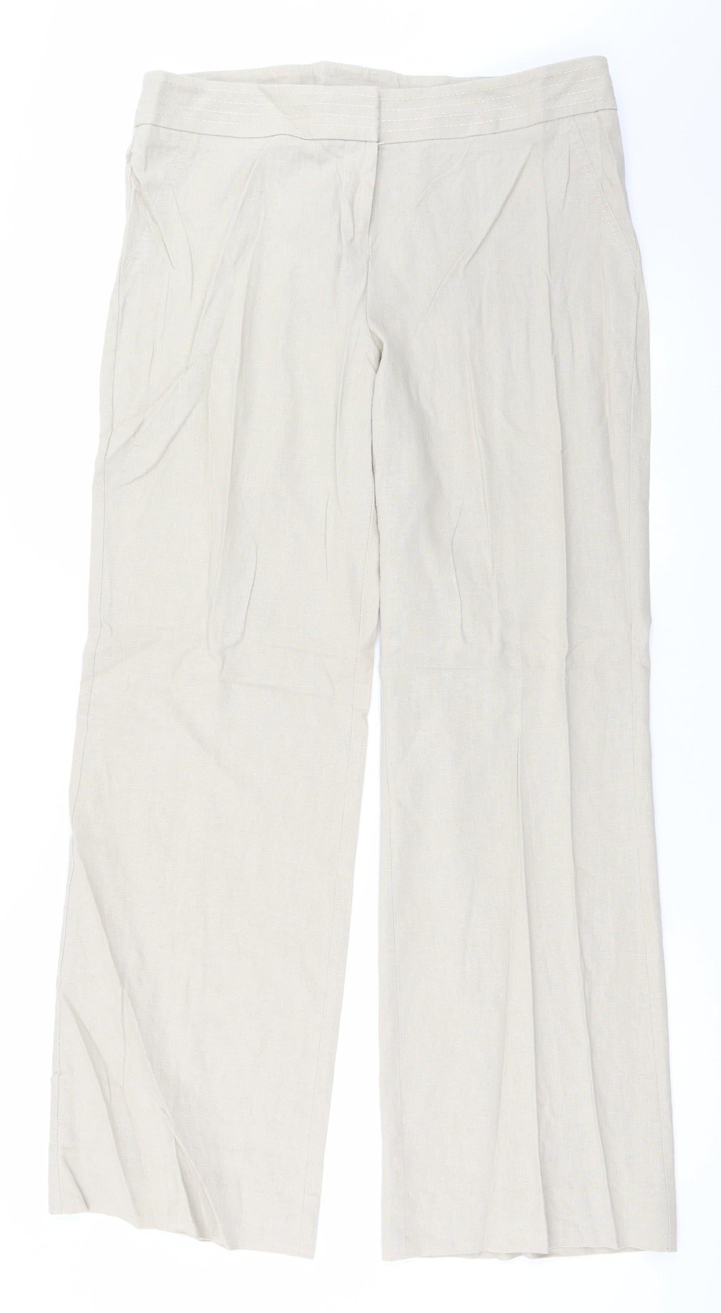 Womens UK Size 34 in Preworn Regular Fit  Beige Trousers