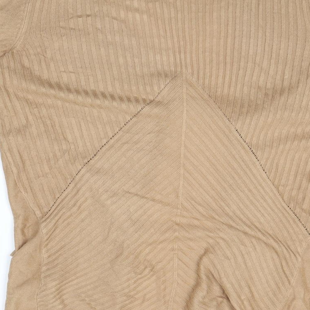 TU Womens Brown  Knit Cardigan Jumper Size 14