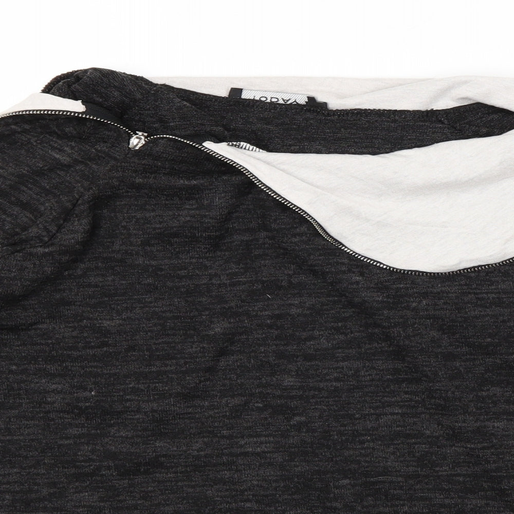 Today Womens Grey  Knit Pullover Jumper Size L  - zip up neck hole