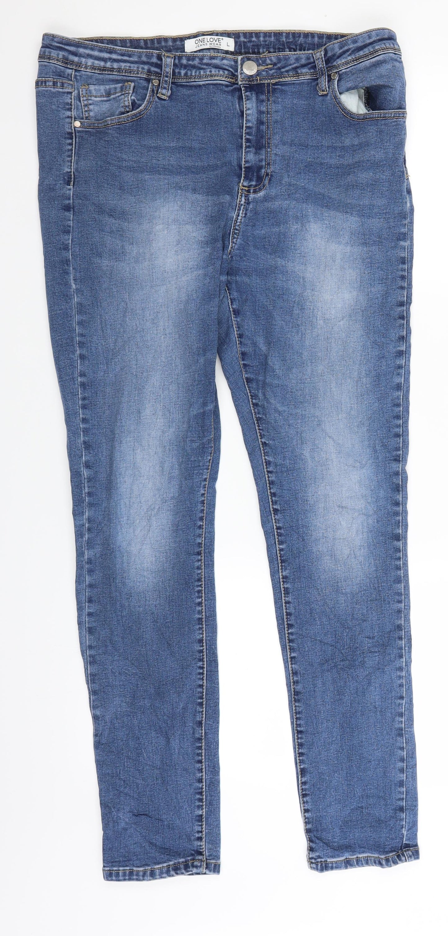 One Love Womens Blue  Denim Jegging Jeans Size L L28 in