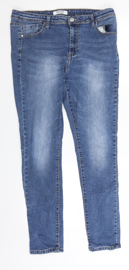 One Love Womens Blue  Denim Jegging Jeans Size L L28 in