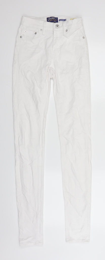 Crocker Womens White  Denim Skinny Jeans Size 24 in L32 in