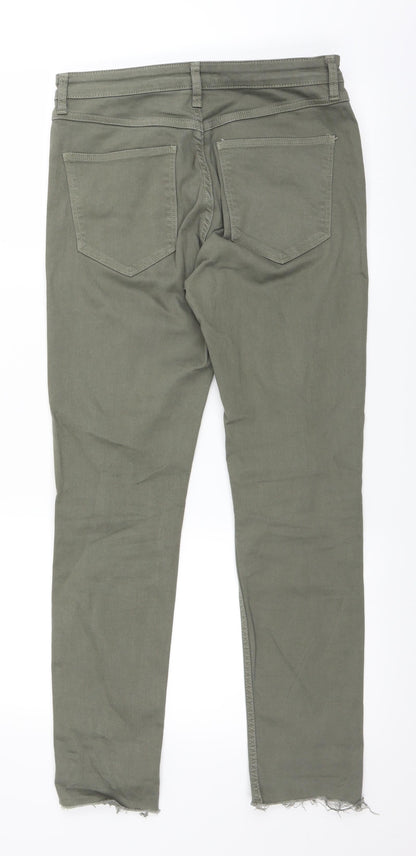 Womens UK Size 10 H&M Regular Fit Straight Green Jeans