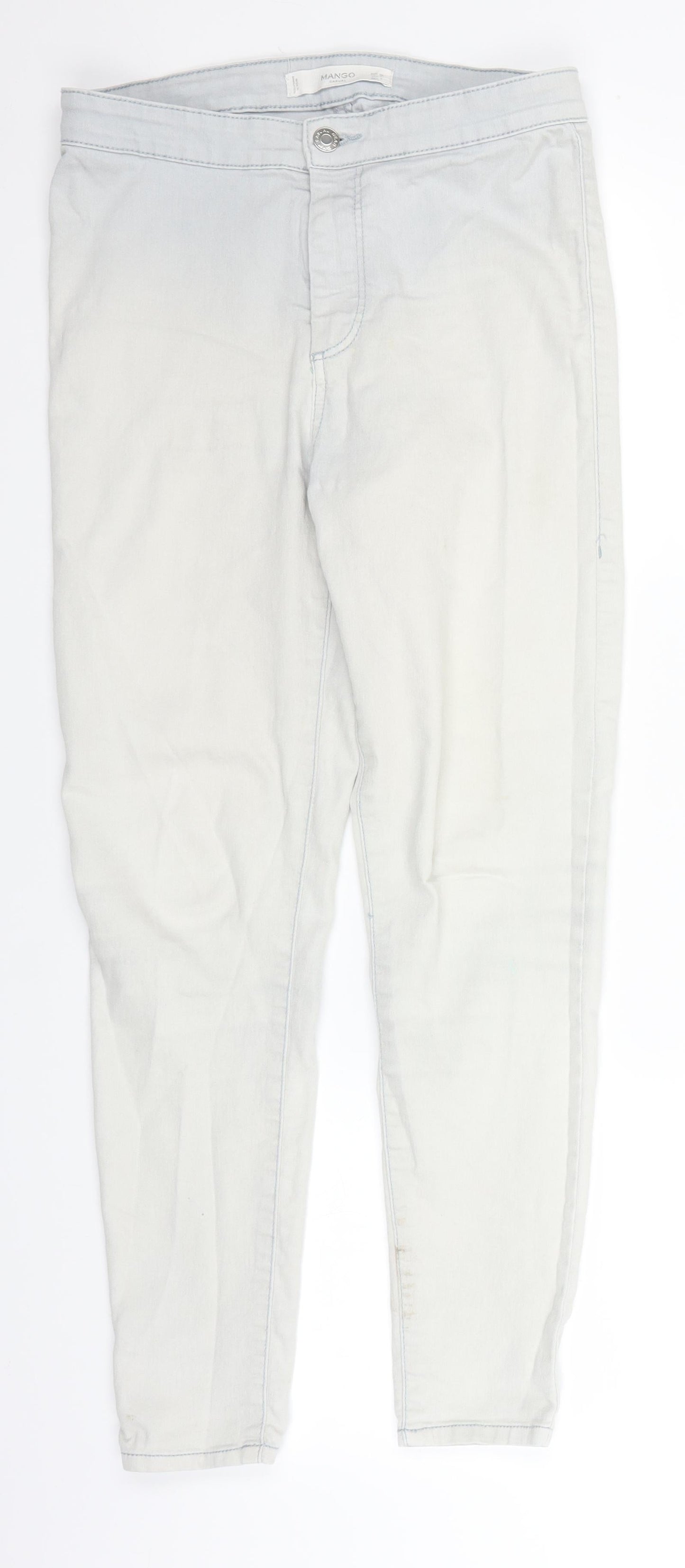 Mango Womens Blue  Denim Straight Jeans Size 10 L26 in