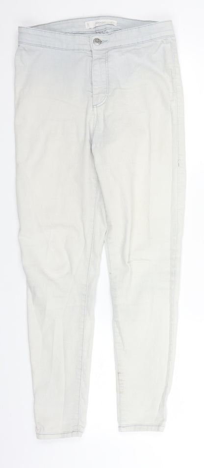 Mango Womens Blue  Denim Straight Jeans Size 10 L26 in