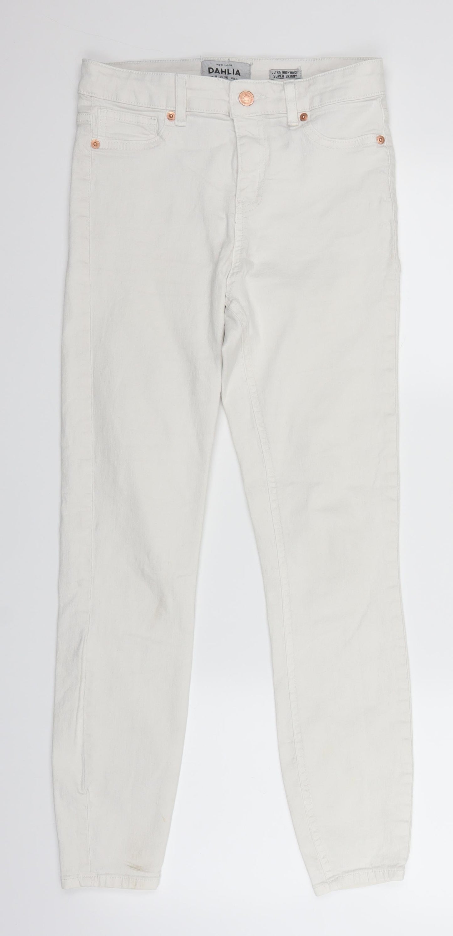 New Look Womens White  Denim Skinny Jeans Size 8 L25 in