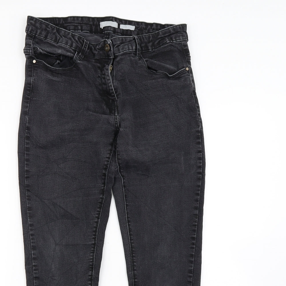 Womens UK Size 28 in Preworn Regular Fit Straight Black Jeans