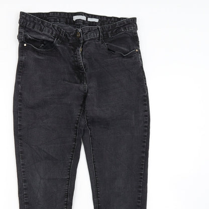 Womens UK Size 28 in Preworn Regular Fit Straight Black Jeans
