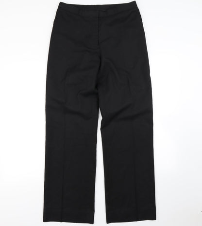 Womens UK Size 32 in Preworn Regular Fit Dress Pants Black Trousers