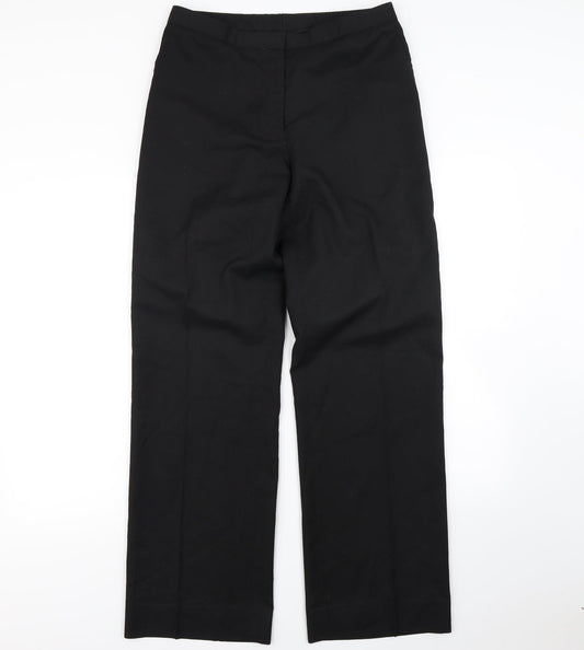 Womens UK Size 32 in Preworn Regular Fit Dress Pants Black Trousers