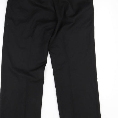 Womens UK Size 32 in Preworn Regular Fit Dress Pants Black Trousers