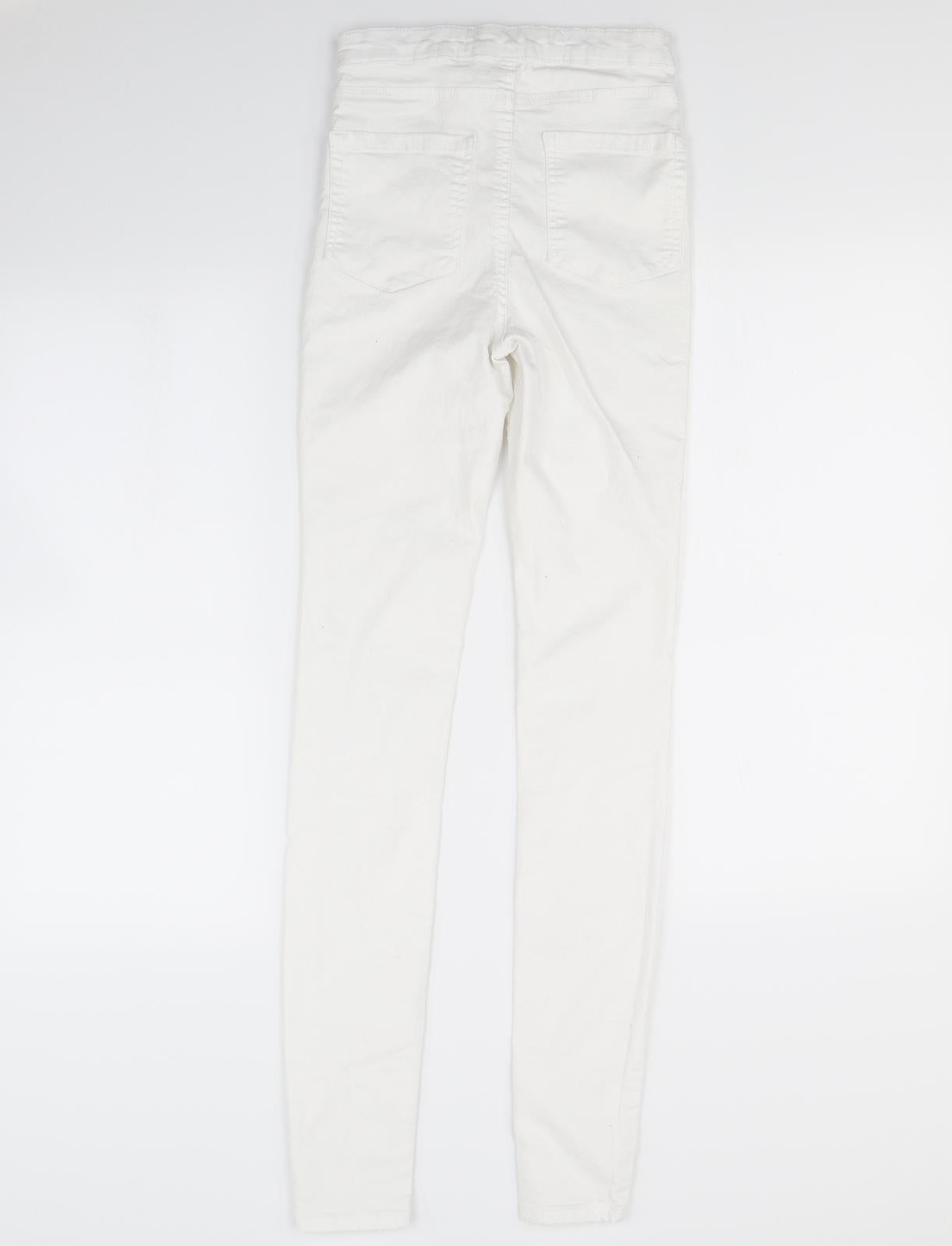 Denim & Co. Womens White   Skinny Jeans Size 8 L28 in